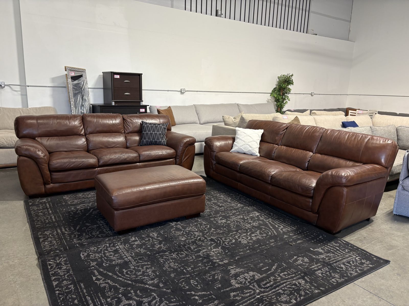 Real Leather Couches (Free Delivery )
