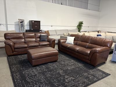 Real Leather Couches (Free Delivery )