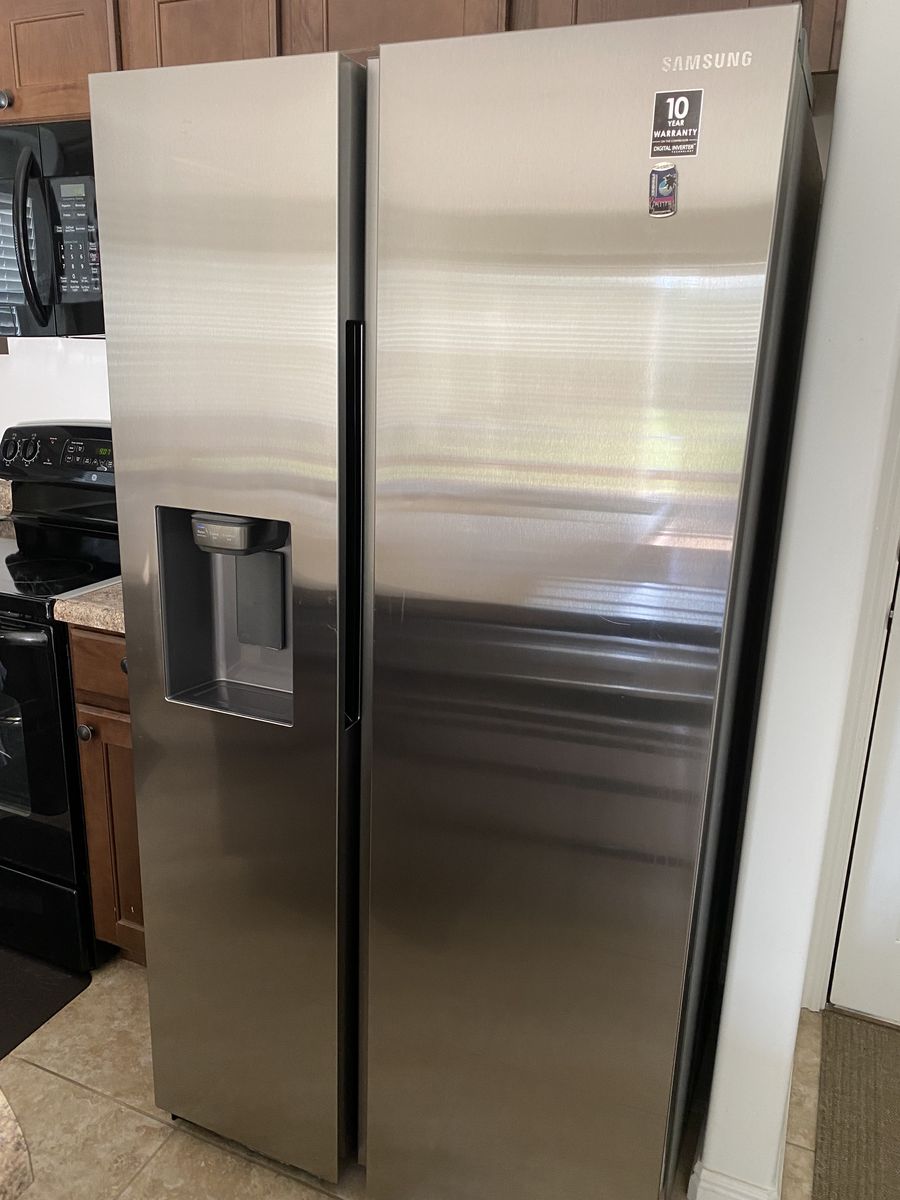 Samsung side by side refrigerator.