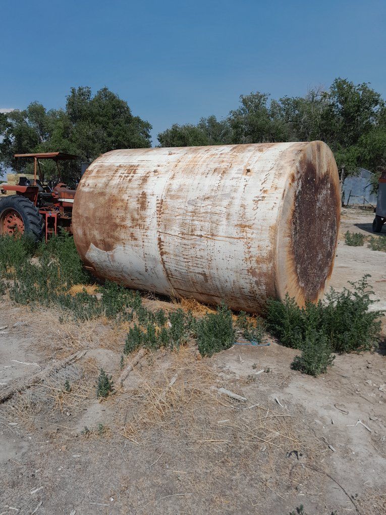 Large Cylindrical Metal Storage Tank