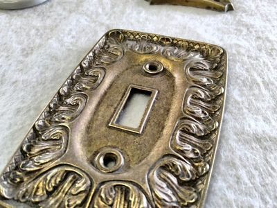 bundle antique light switch covers door handle plate porcelain hand painted solid brass