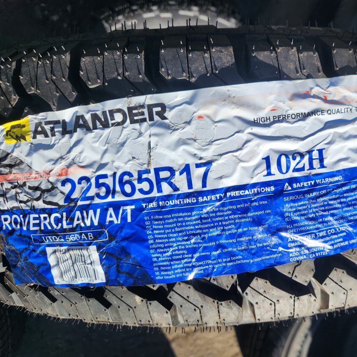 225/65r17 atlander roverclaw at