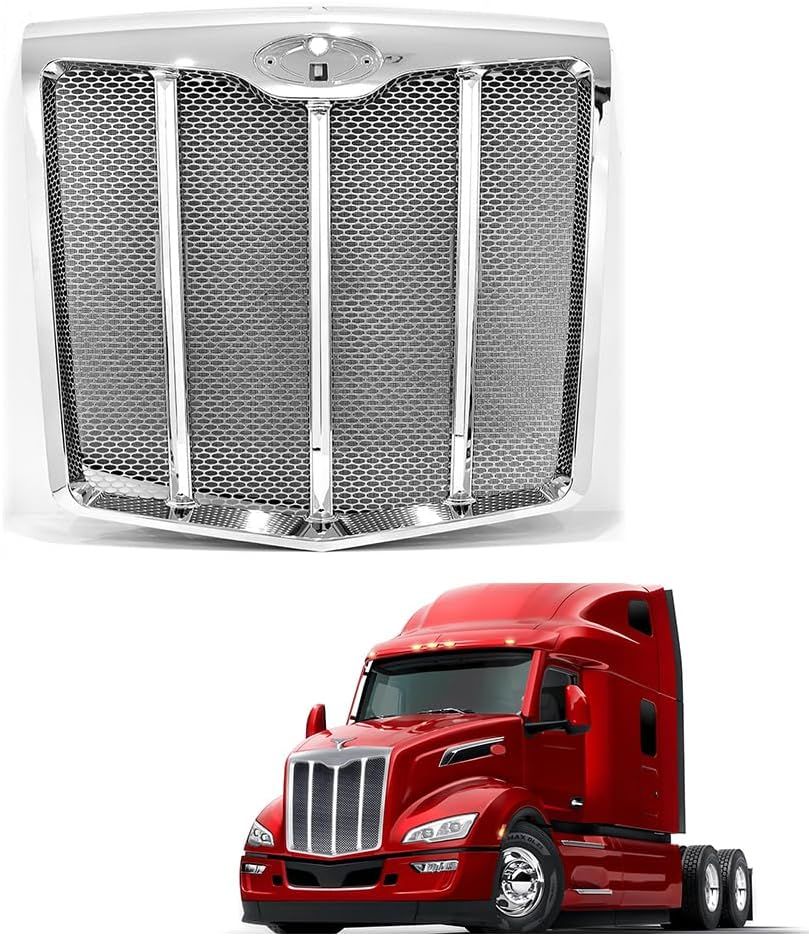 Peterbilt 579 2022+ Chrome Front Grille with Bug Screen Replacement
