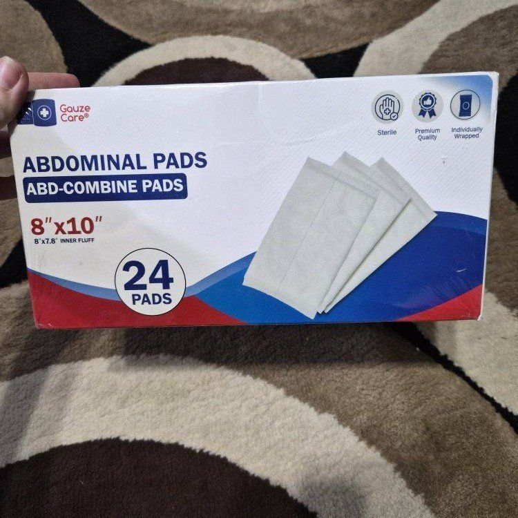 Gauze bandage, Abdominal ABD-Combine Sterile Pads - 24 Count, Individually Wrapped