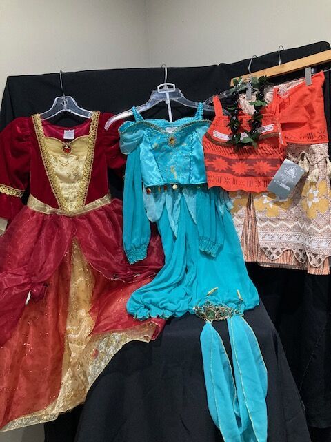 CHILD Size 7/8 ....DISNEY STORE Princess CHRISTMAS BELLE, JASMINE and MOANA Set   Starting at $25