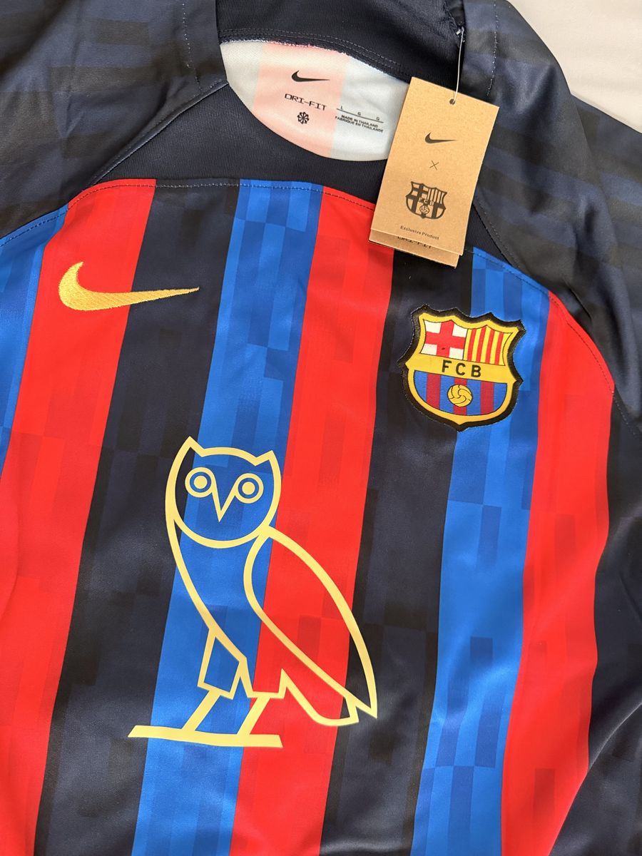 Nike FC Barcelona x Drake OVO Gavi #30 Dri-FIT Soccer Jersey Size L Men's, New with Tags