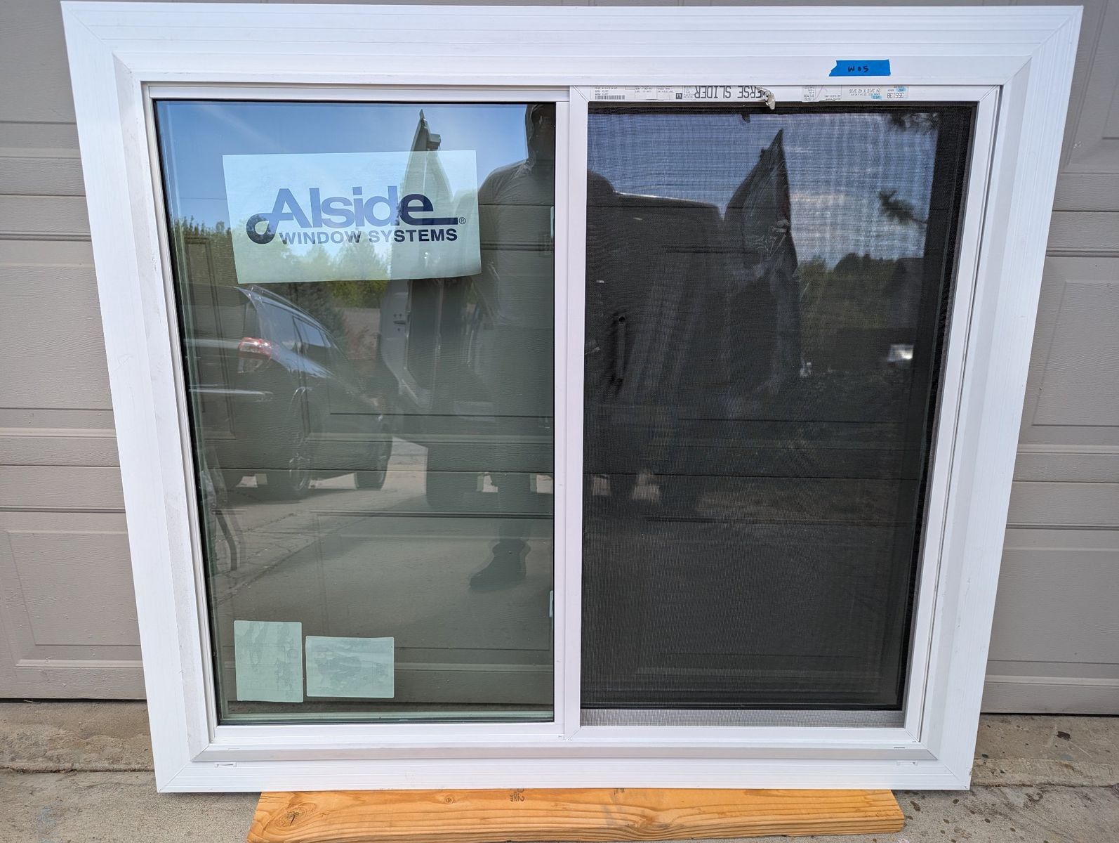 Vinyl Replacement Window Alside 2-Lite Slider White 3A02 53 1/4  x 46 3/4 Energy Star W05