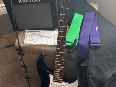 Yamaha Pacifica Electric Guitar with Kustom Krossroads Amp, Full Bundle