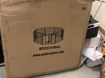 HP3232-Black Pet Playpen - 16 Panel Metal Dog Exercise Pen Crate for Indoor/Outdoor Use