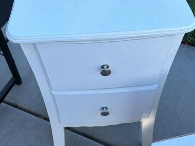 White Two-Drawer Nightstand Bedside Table