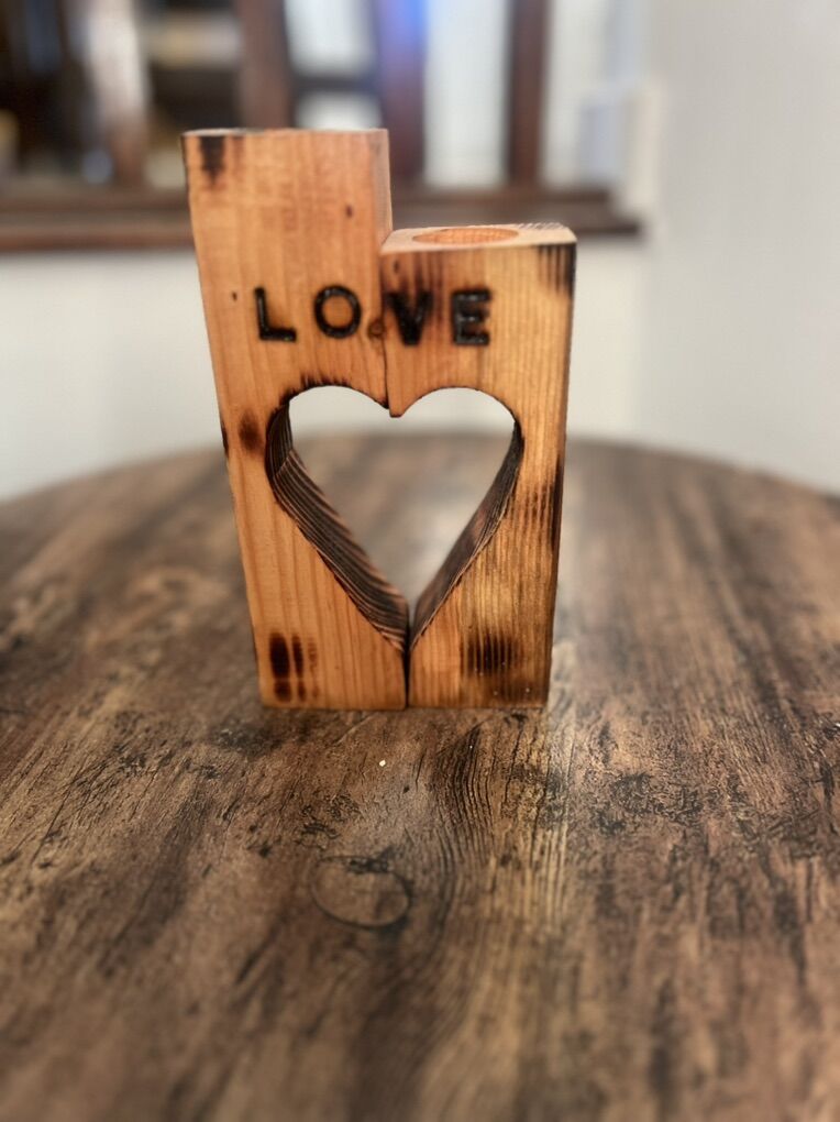 3D Candle Holder With Heart Shape