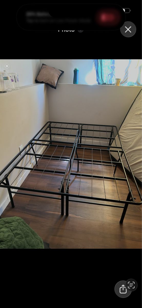 Full Size Folding Metal Platform Bed Frame - No Box Spring Needed