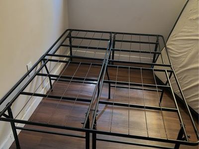 Full Size Folding Metal Platform Bed Frame - No Box Spring Needed