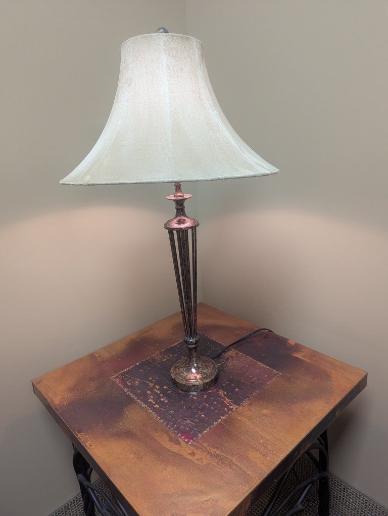 Elegant Bronze Table Lamp with Fabric Shade