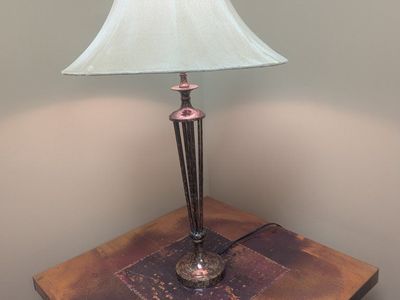 Elegant Bronze Table Lamp with Fabric Shade