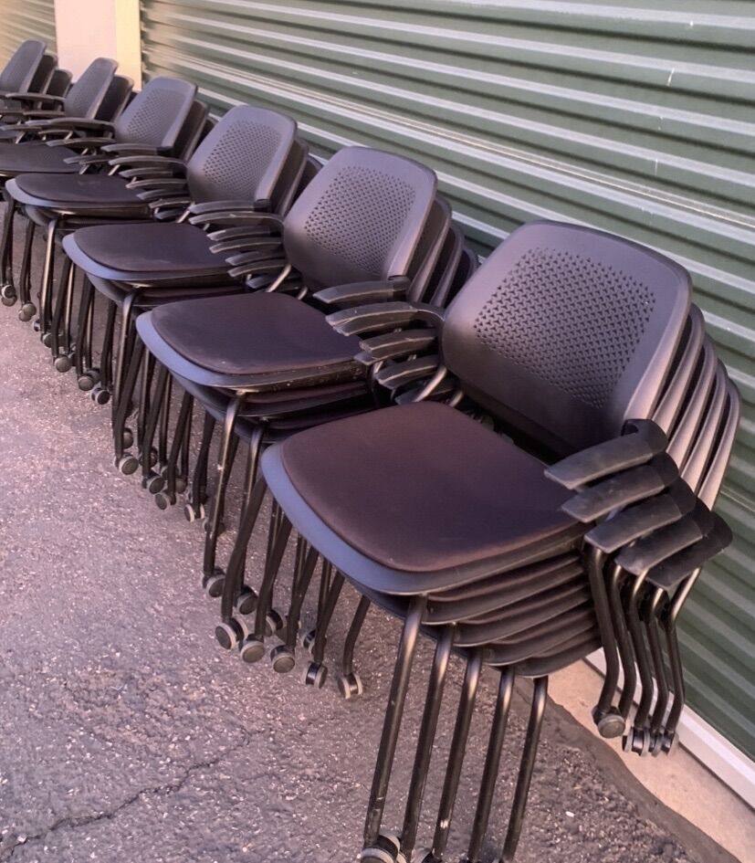 ALLSTEEL H DUTY BLACK CHAIRS W CASTERS