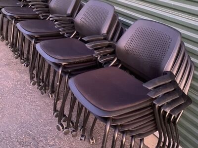 ALLSTEEL H DUTY BLACK CHAIRS W CASTERS