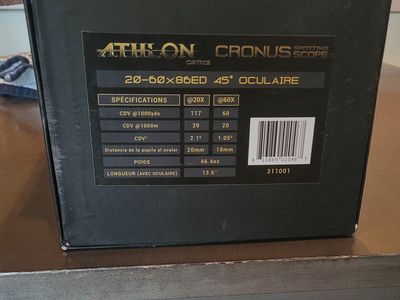 Athlon Cronus 20-60x86ED 45° Spotting Scope + Ollin digiscope adapter
