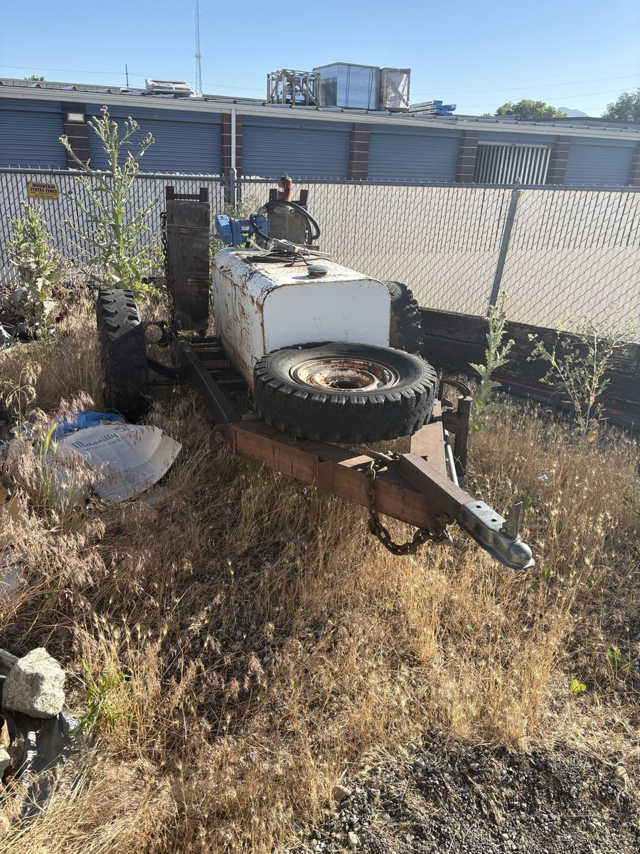 Vintage Fuel Tank Trailer - Mobile Diesel/Gas Storage, Farm/Industrial Utility