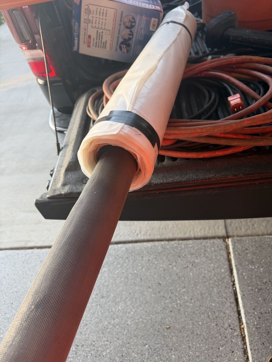 Rolled Screen Mesh Material for Home/Garden Projects - Unused and half roll 7 mil poly.