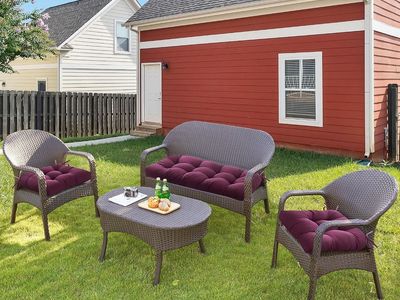 New Plum Outdoor Cushion Set of 3 Loveseat Bench