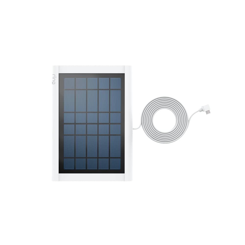 Ring Solar Panel White with Micro USB Cable for Video Doorbell Security