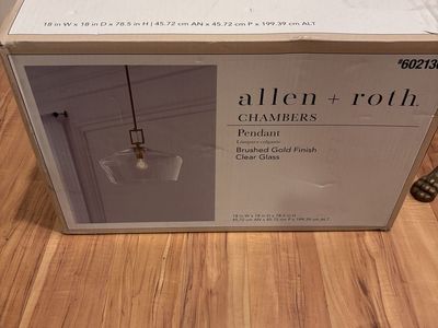 NIB Allen + Roth Gold Pendant Light Read Description