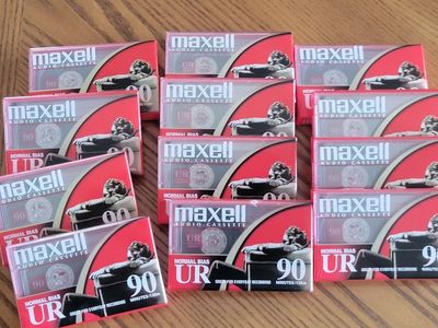 Maxell UR 90 Normal Bias Audio Cassette Tapes Lot of 12 Sealed