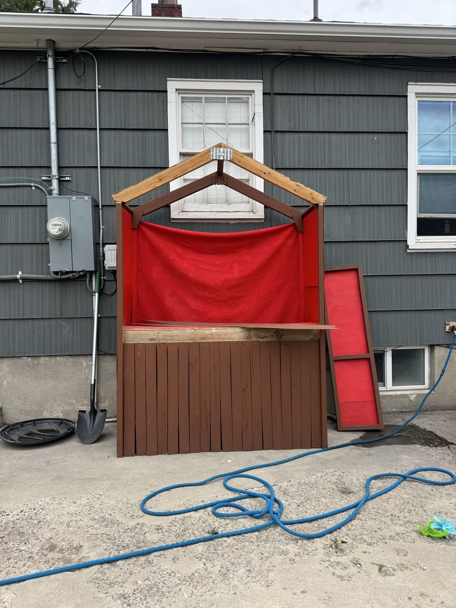 Handmade Wooden Play Stand Puppet Theater Booth
