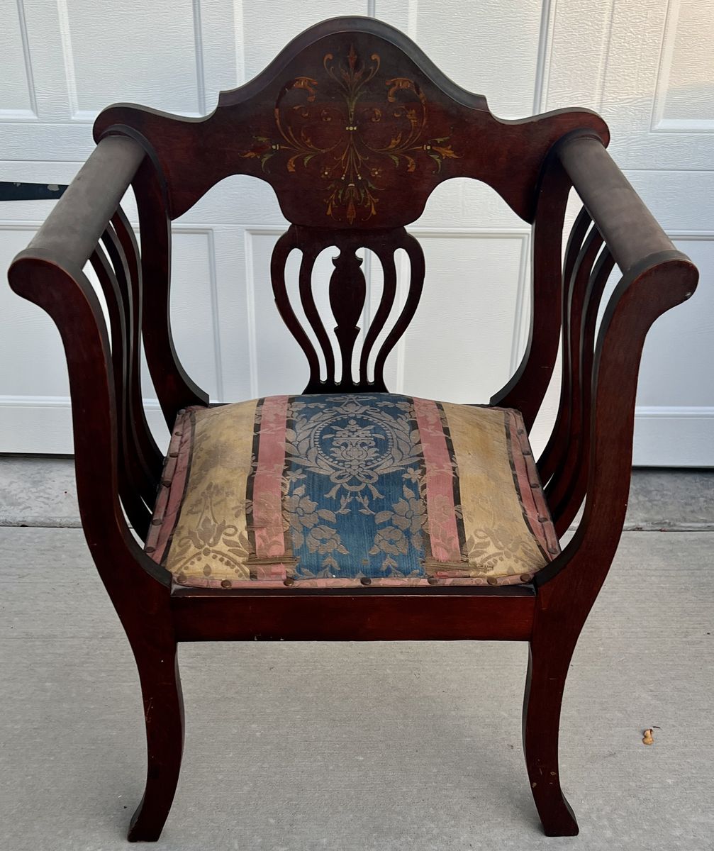 Antique Irish Neoclassical Arm Chair