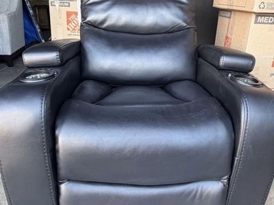 Black Leather Theater Chairs