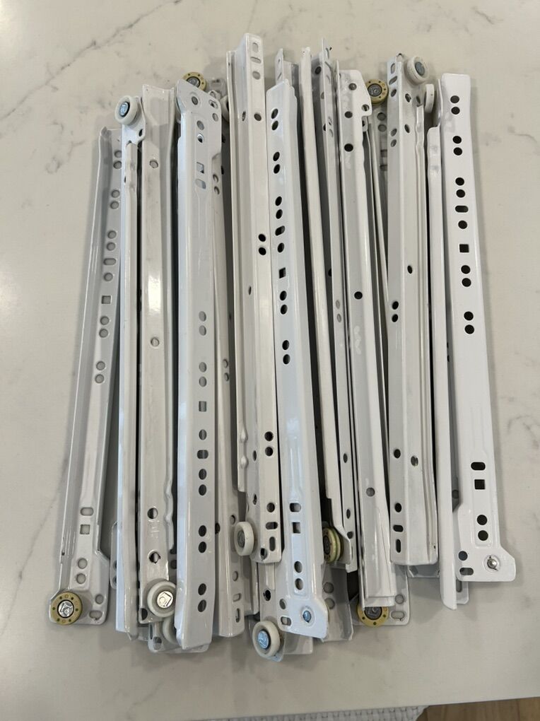 7 - Pairs White 14 inch Drawer Slides