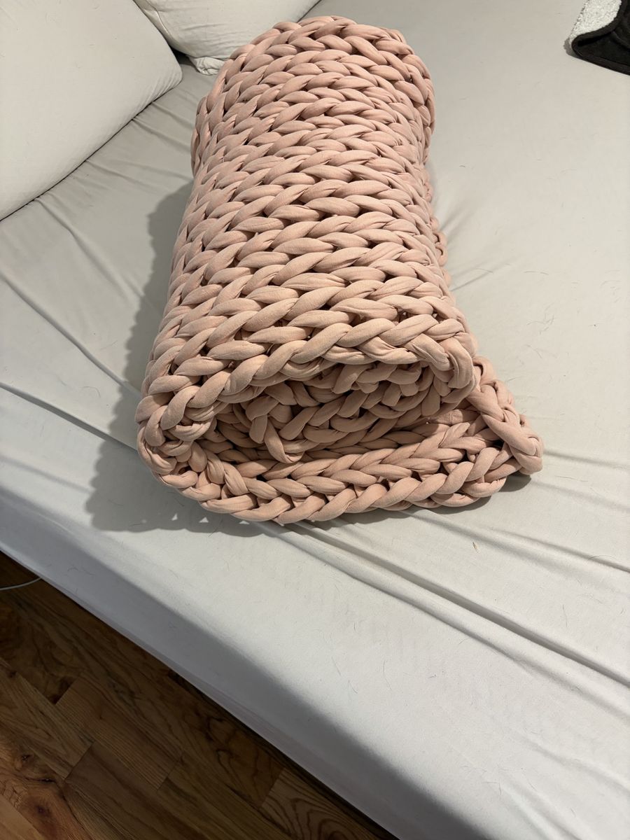 Bearaby Cotton Napper Weighted Blanket - Pink Chunky Knit (20lbs)