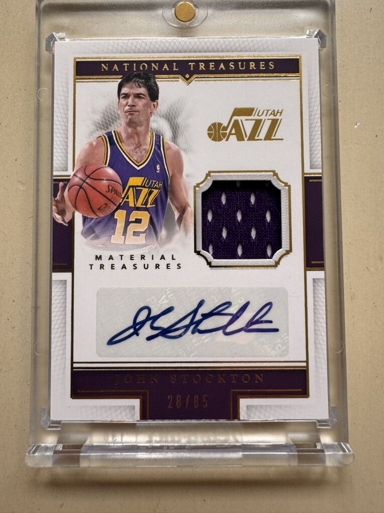 2015 National Treasures John Stockton Patch Auto