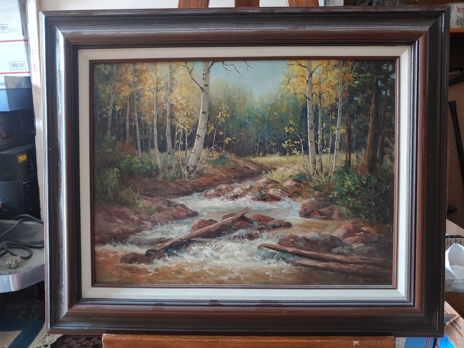 Utah Artist Sharon Jewkes Original Oil " Aspen Gold "