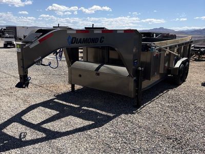 7x16 Diamond C LPT-GN 210 Pacesetter Pkg Dump Trailer - 32" Sides - 23K GVWR - 7 Gauge Floor and Walls, Fork Holders