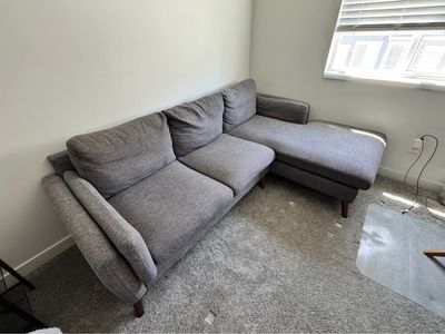 Gray Sofa w Chaise Sectional