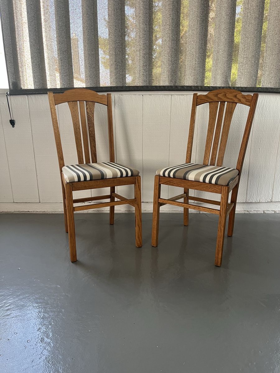 Matching pair of antique oak chairs
