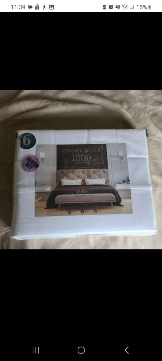 Hotel Luxe Cotton Polyester  6 Piece Queen Sheet Set Extra Soft New 1800 Thread