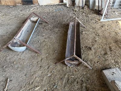 Feed troughs.