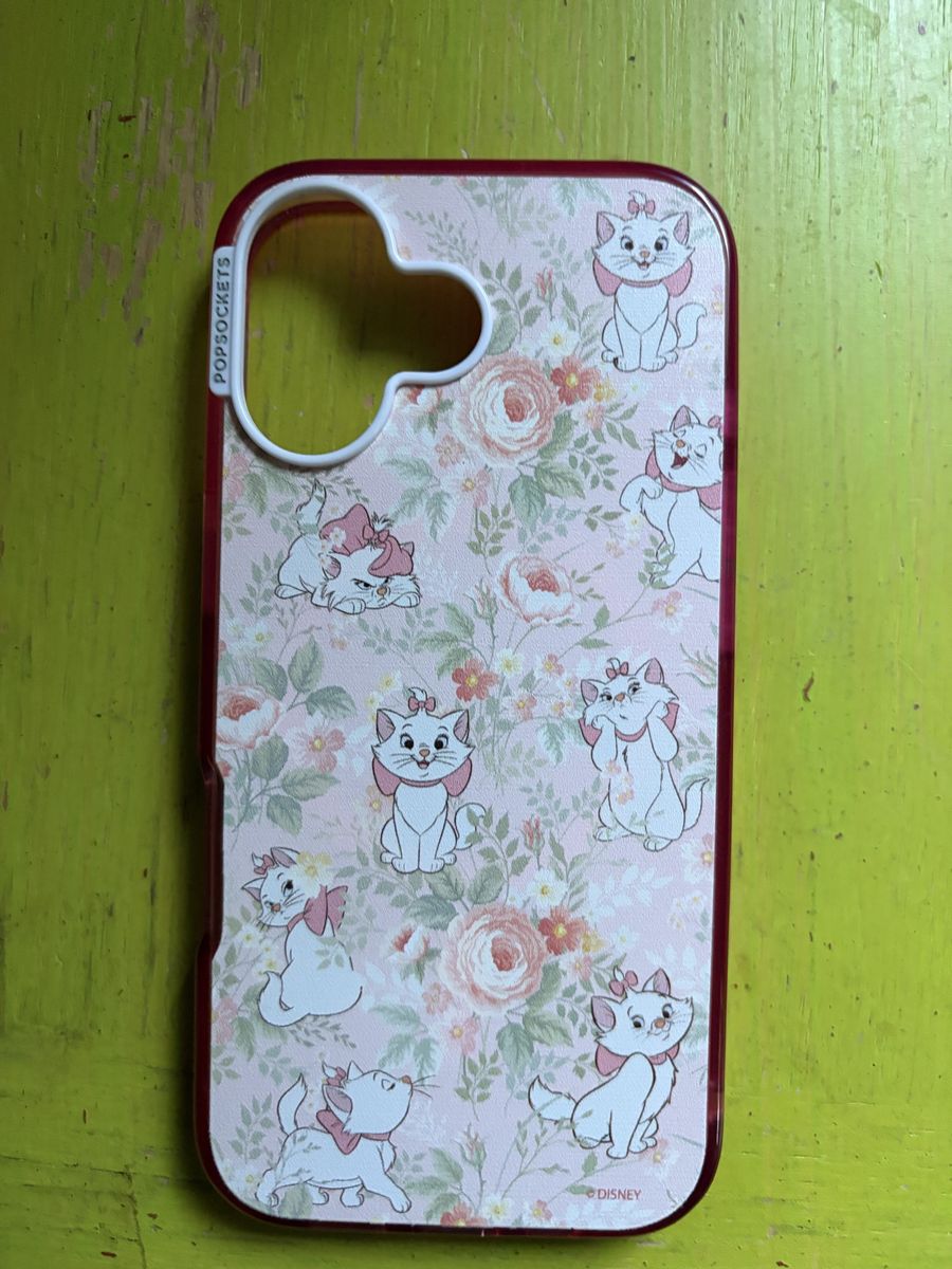 PopSockets Disney Marie The Aristocats iPhone 17 Case - Pink Floral Design, MagSafe Compatible