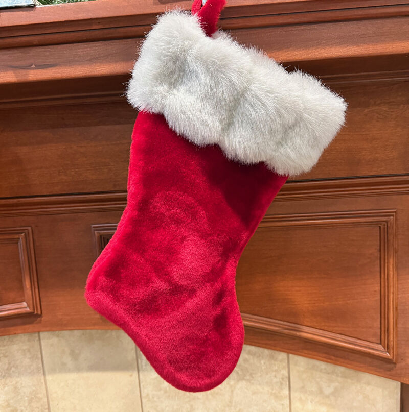 Christmas Stocking Red with White Fur Trim