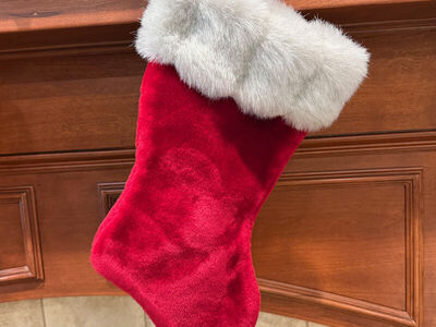 Christmas Stocking Red with White Fur Trim