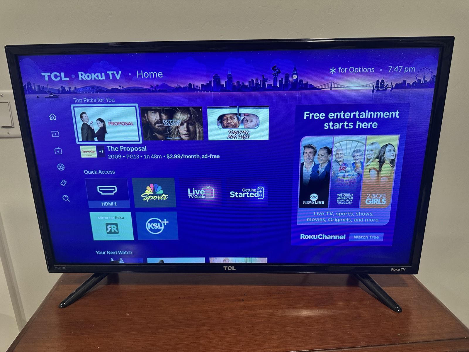 32” TCL Roku TV