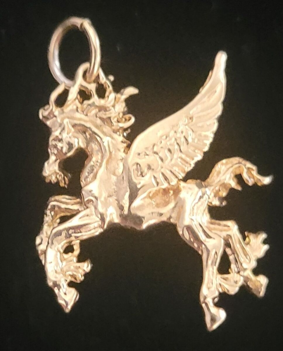 14k gold plated Pegasus charm