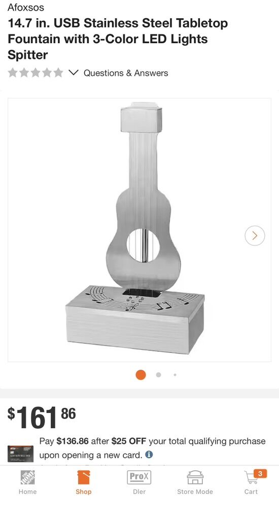 14.7 in. USB Stainless Steel Tabletop Fountain