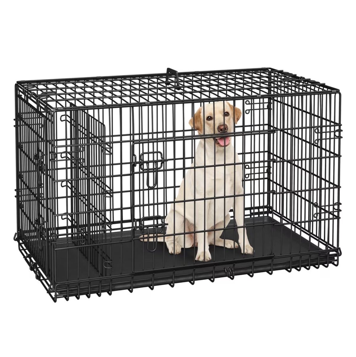 $23 LESS THAN RETAIL! BRAND NEW IN BOX Yaheetech 42” foldable black wire dog crate