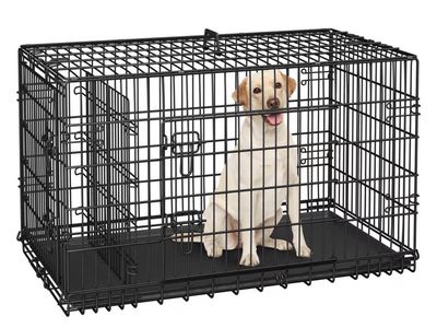 $23 LESS THAN RETAIL! BRAND NEW IN BOX Yaheetech 42” foldable black wire dog crate