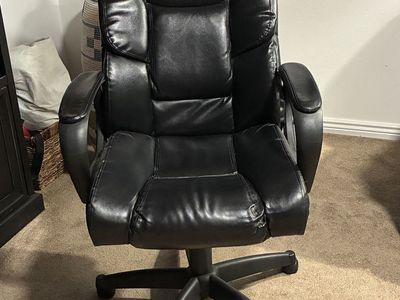 Black Executive Office Chair with Lumbar Support & Armrests