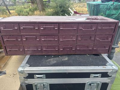 Vintage Metal Multi-Drawer Storage Cabinet Organizer